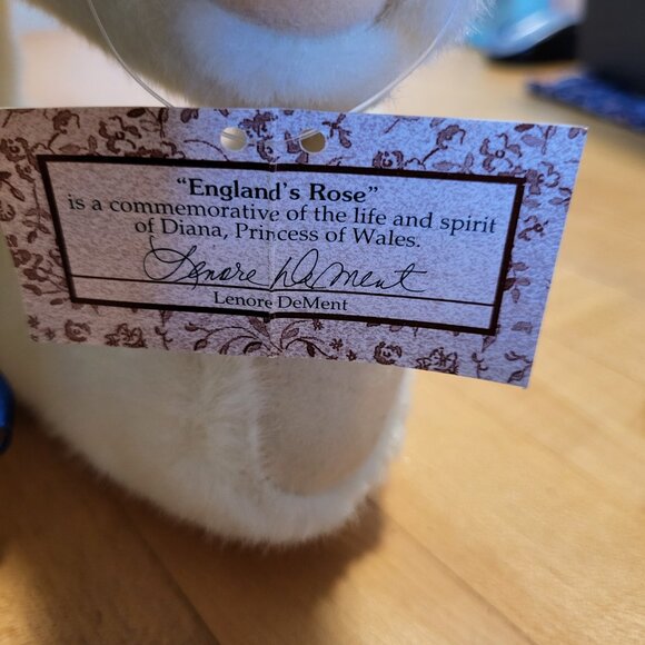 England’s Rose…Princess Di Commemorative Teddy Bear, Collectible, NWOT - Picture 9 of 12